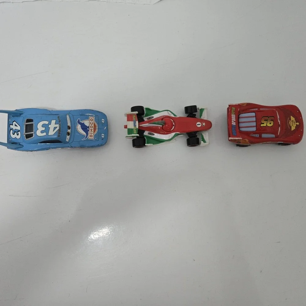 Disney Pixar Cars Diecast Lot Lightning McQueen Dinoco King Francesco Mattel